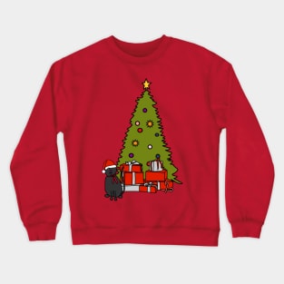 Cute Cat and Christmas Tree Crewneck Sweatshirt